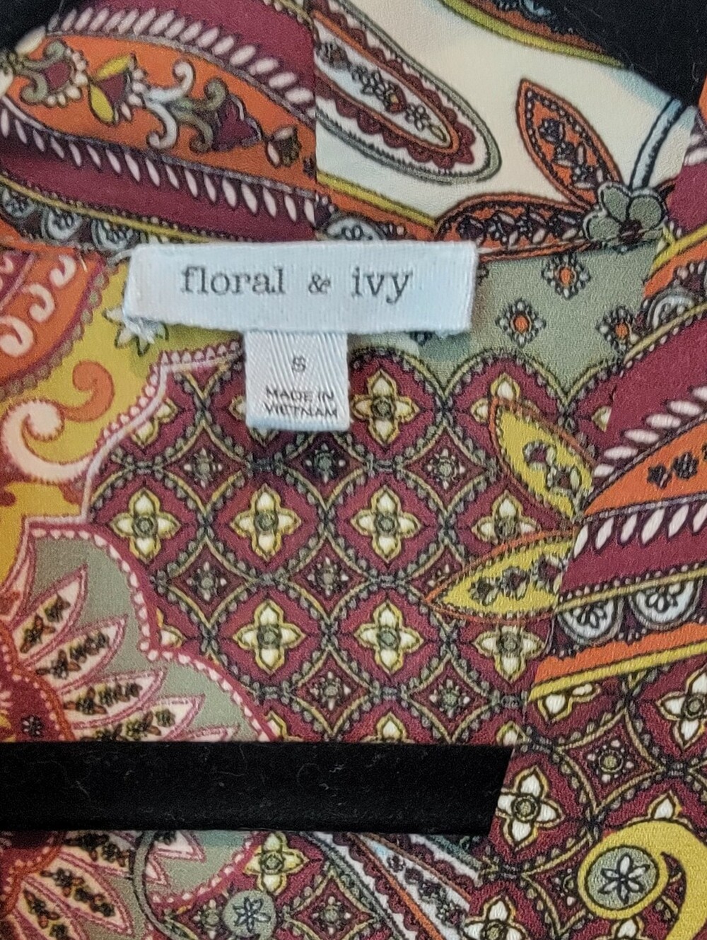 Floral & Ivy Paisley Sleeveless Patchwork Duster Vest S - Picture 4 of 7